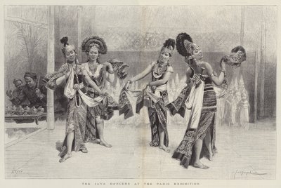 Los Bailarines de Java en la Exposición de París de Emile Antoine Bayard